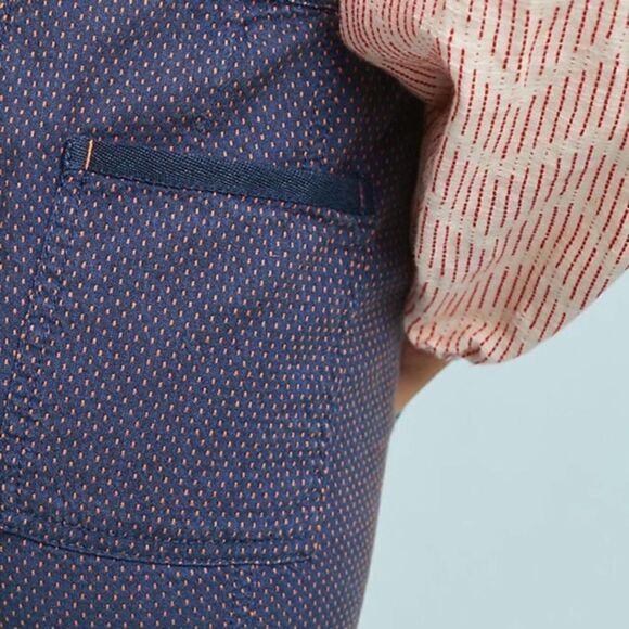Anthropologie Blue & Orange Polka Dot Jogger Pants Boho Contemporary Casual - Picture 4 of 15